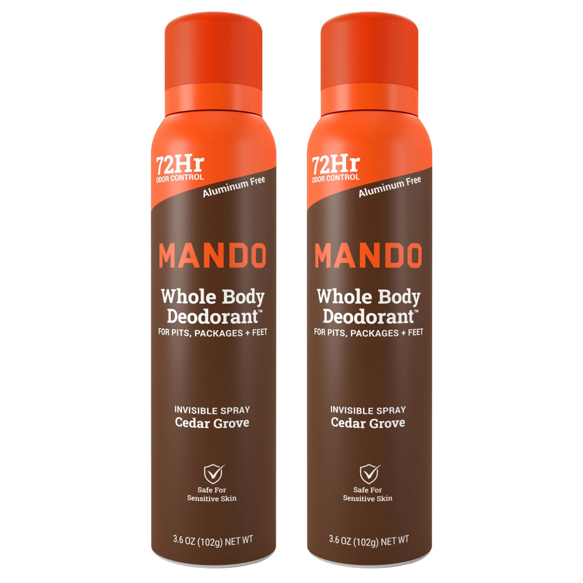 Mando invisible spray deodorant bottle showing easy, mess-free odor control.