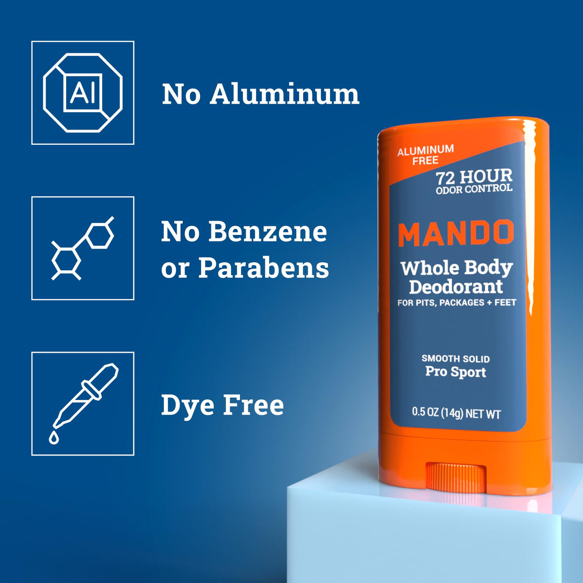 Mando Pro Sport scent offers energizing, clean aroma.