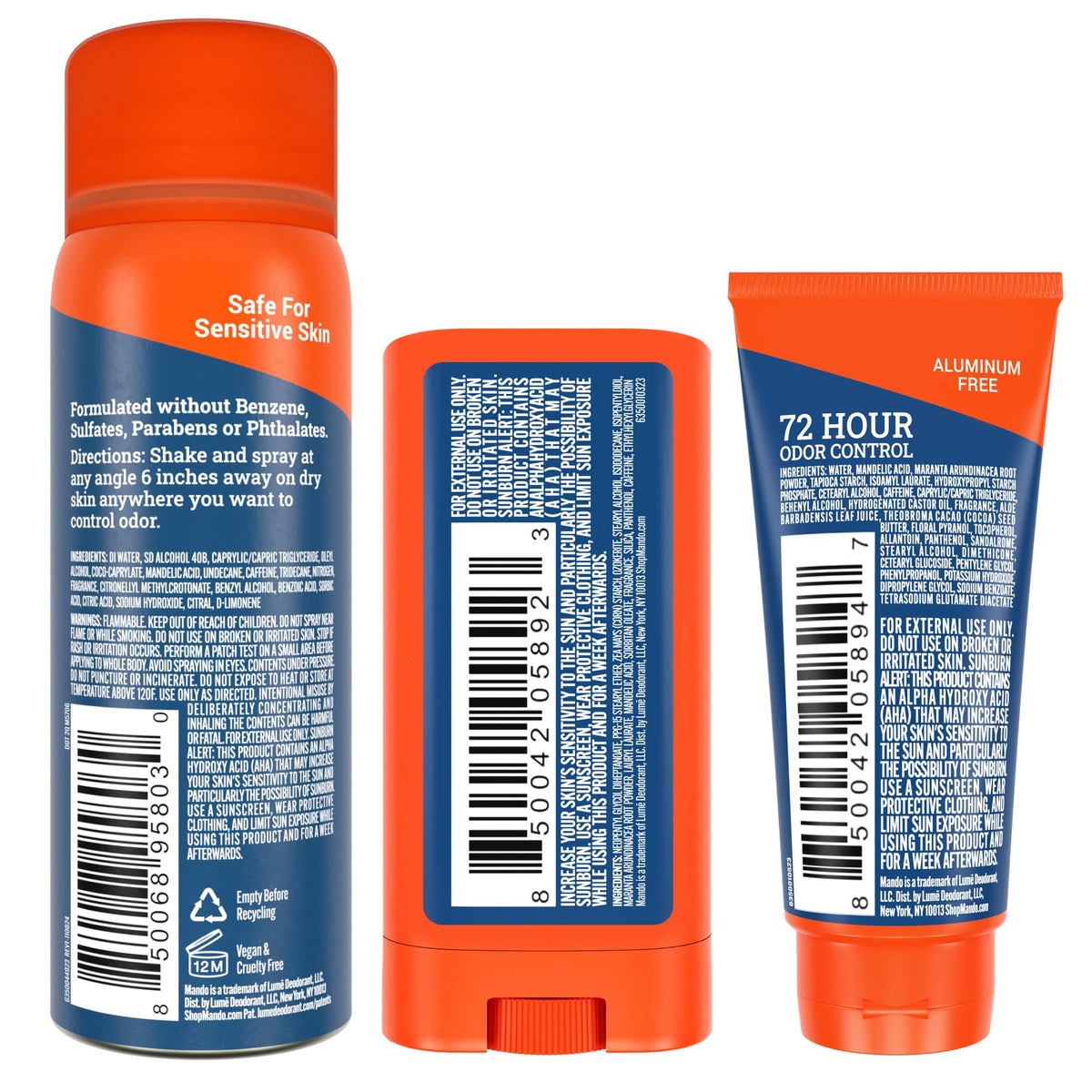Mando sensitive-skin safe usage supports delicate areas.