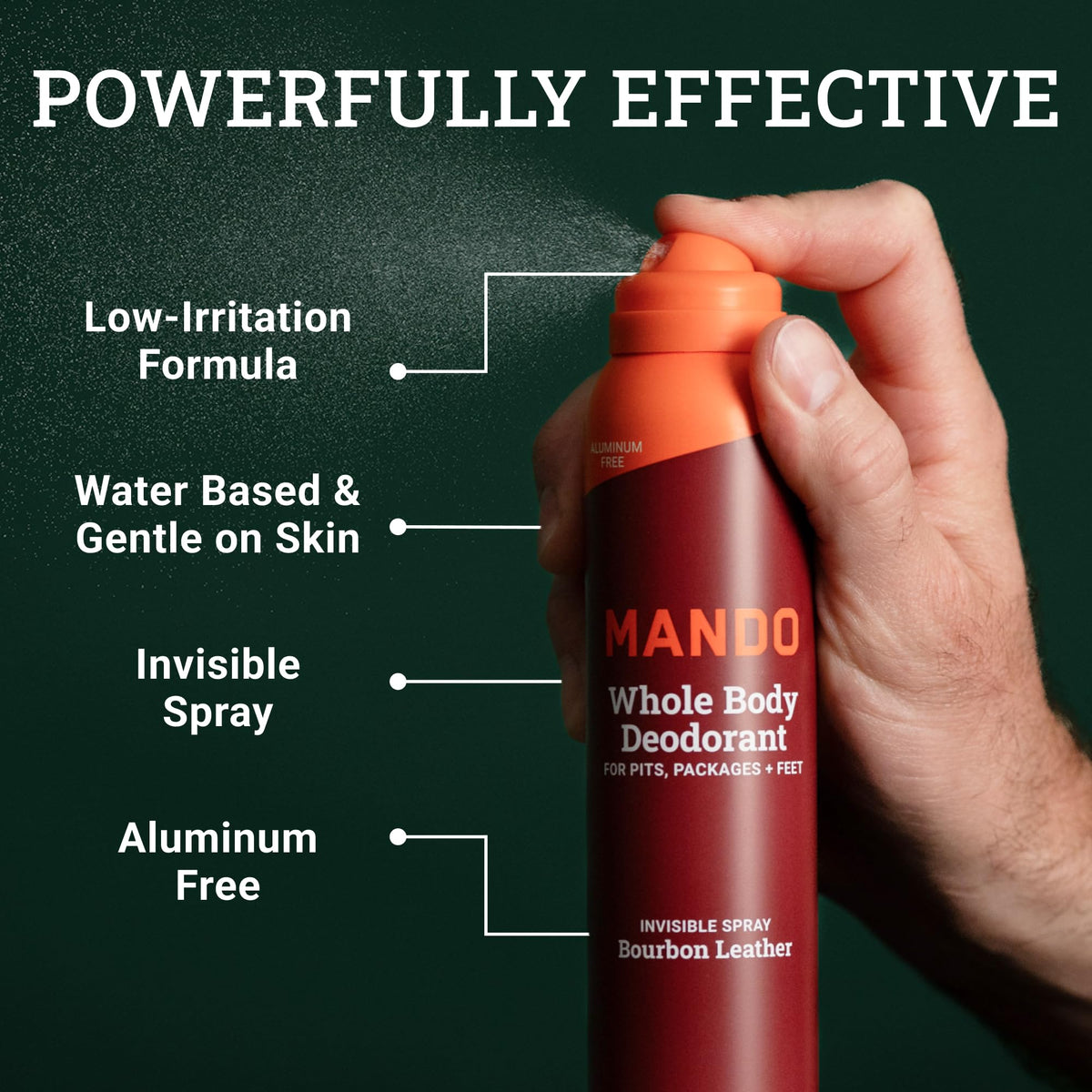 Mando two-piece system packaging on display for complete odor defense