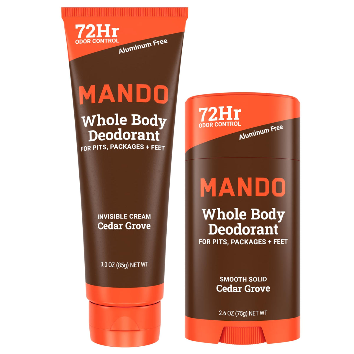 Mando whole body deodorant cream tube for long-lasting freshness across the body.