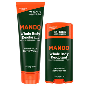 Mando Whole Body Deodorant cream tube for all-day odor control.