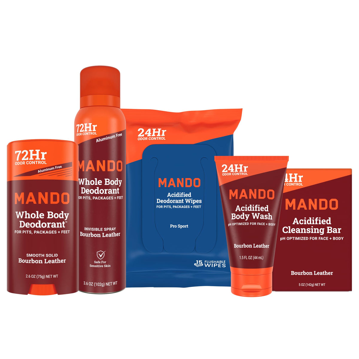 Mando solid stick 2.6oz for daily odor control in a compact format