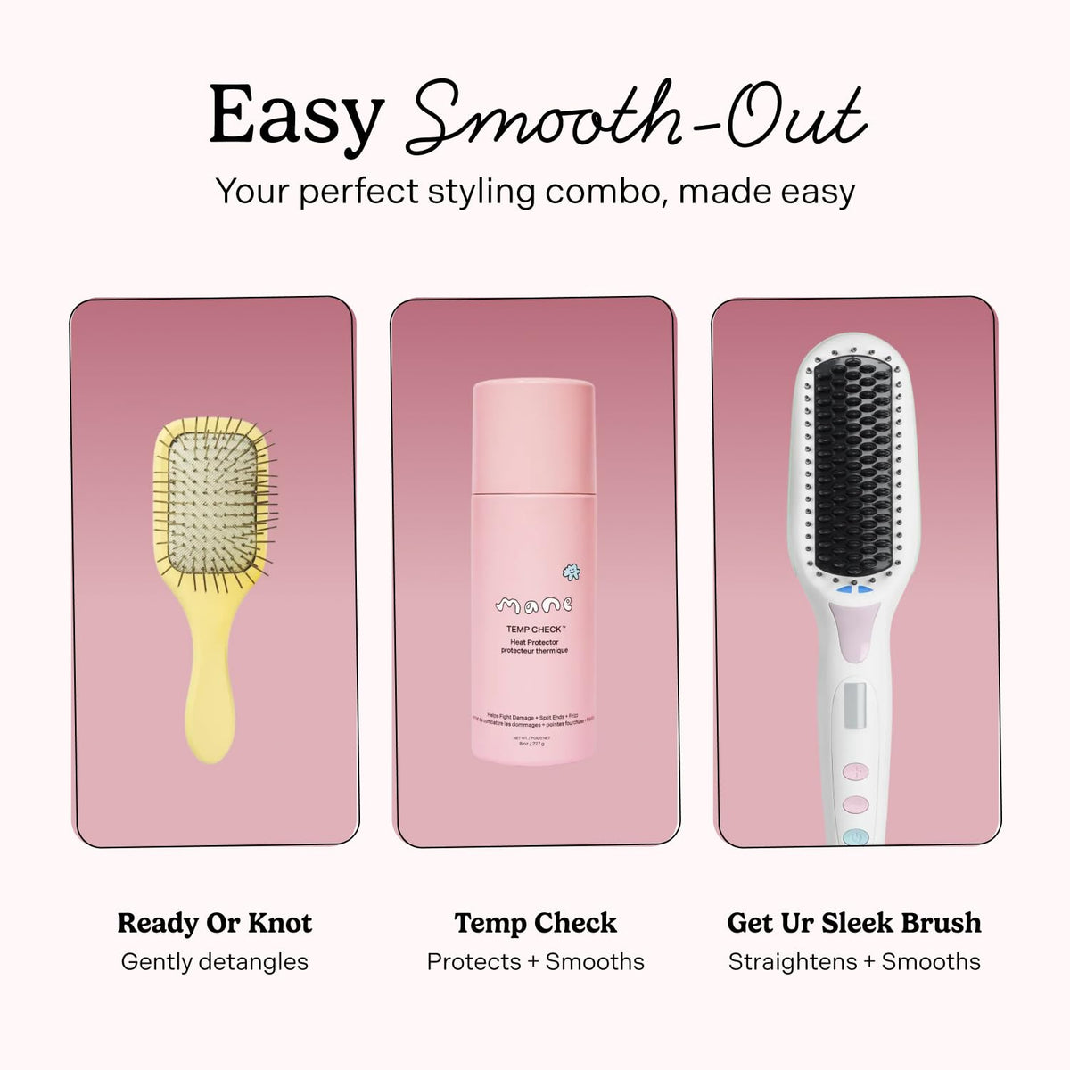Mane detangler on dry hair for final touch and volume