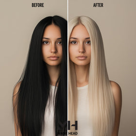 MANE HEAD bleach powder achieves platinum or icy blond transforms.