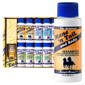 Mane 'n Tail sampler box featuring shampoo and conditioner for versatile cleansing