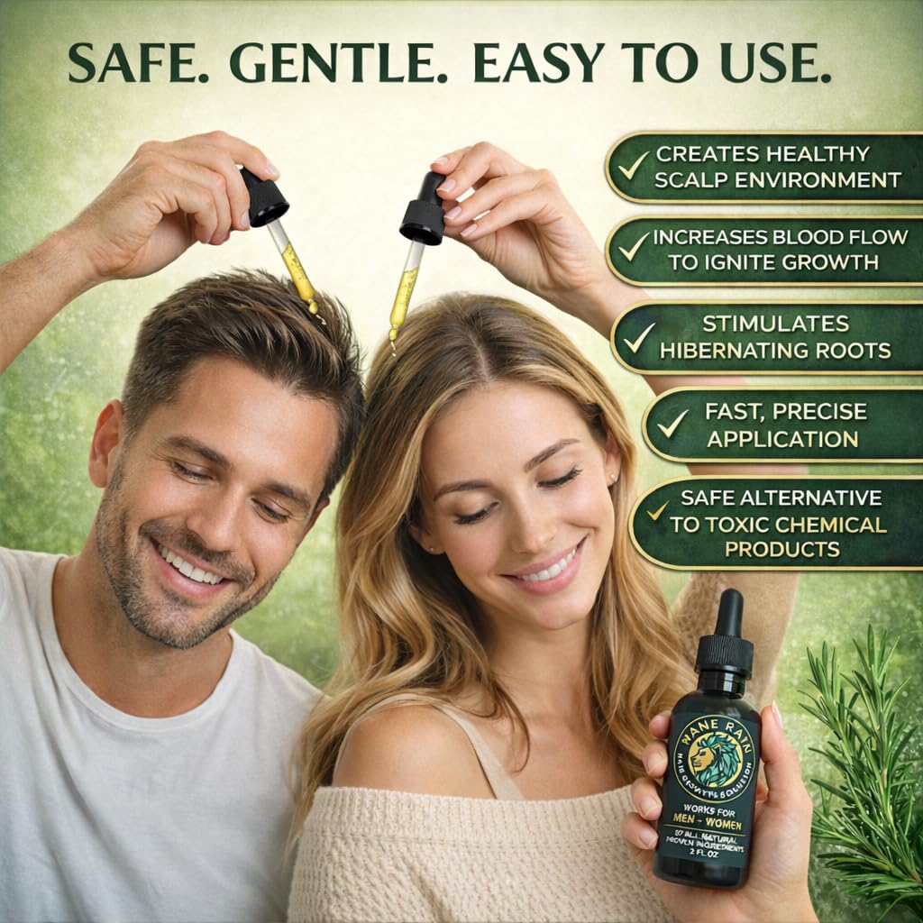 Applying Mane Rain Hair Growth as part of a daily routine with smooth glide.