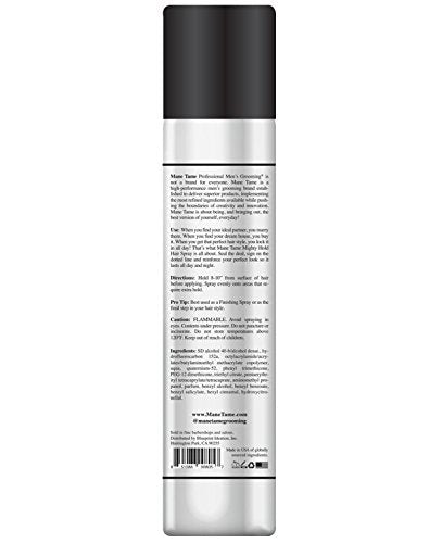Mane Tame Mighty Hold finishing spray applied for a polished, long-lasting look.