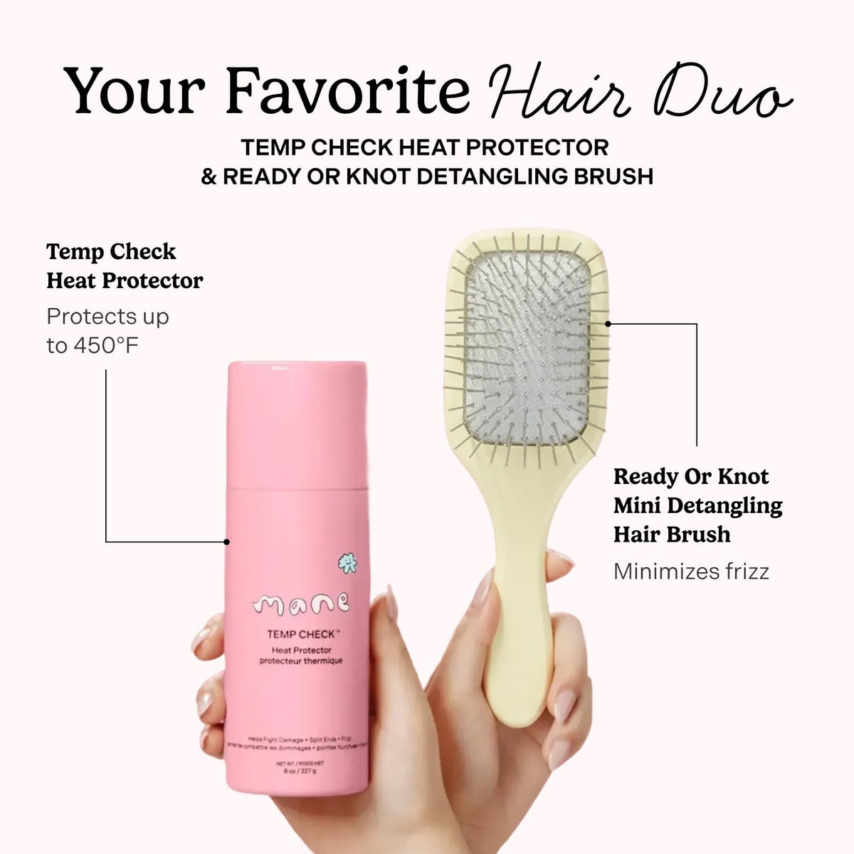 Mane detangler on wet hair for easier detangling and styling