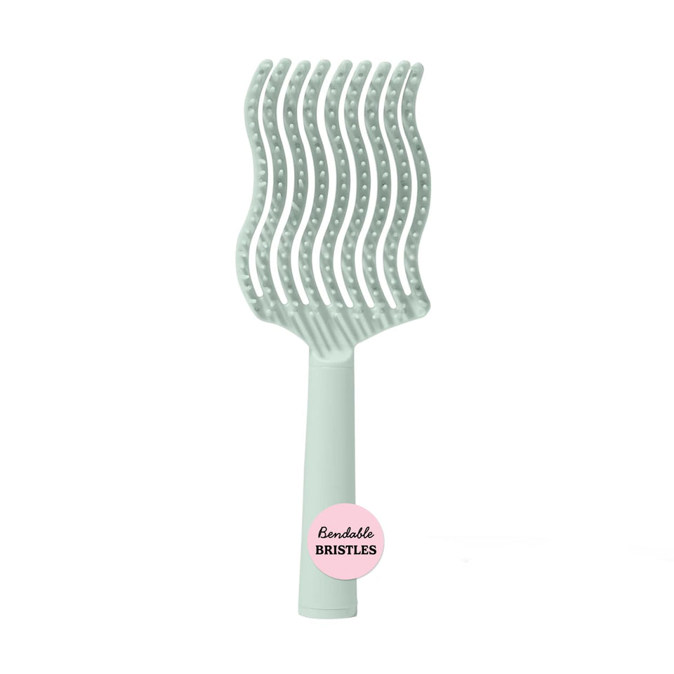 Mane Wets Get It On brush with bendable bristles detangles hair gently