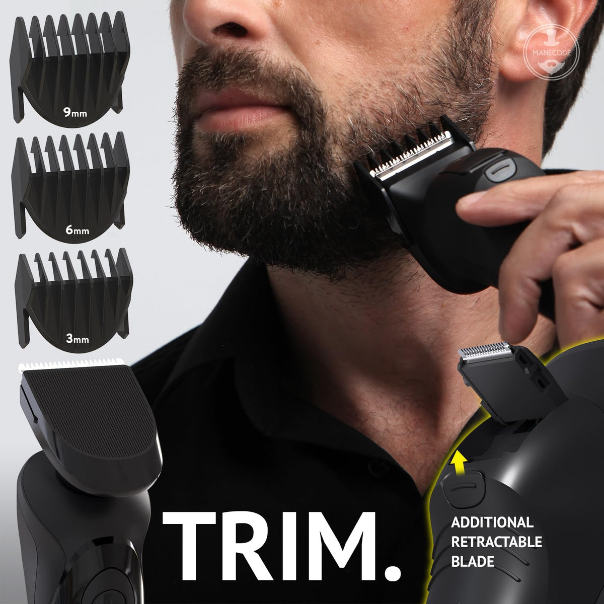 MANECODE precise motor performance enables smooth shaving experiences.