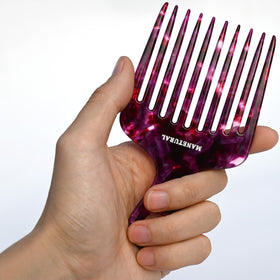 MANETURAL 14MX Afro pick in purple raises volume without pulling.