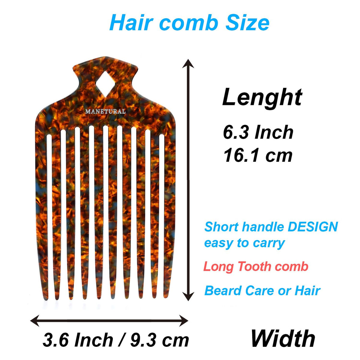 MANETURAL 15N hook design on tortoise shell for space-saving hanging