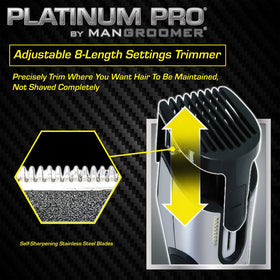 8-length settings for precise trimming of longer body hair