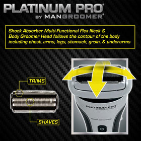 Dual-sided Platinum Pro MangRoomer design for body grooming and precision trimming