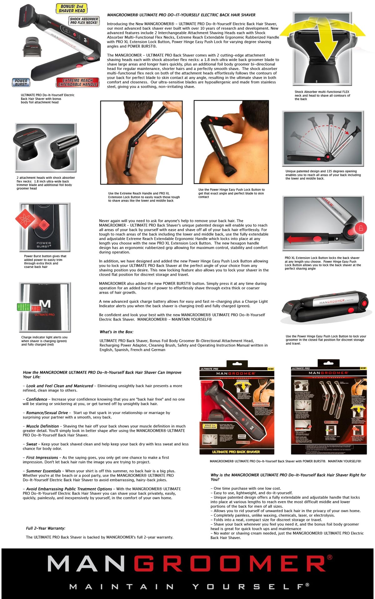 MANGROOMER replacement blade every six months with heavy use for sustained performance