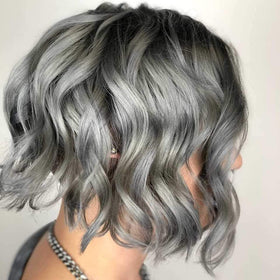 Before and after shots with pre-lightened hair using Alien Grey