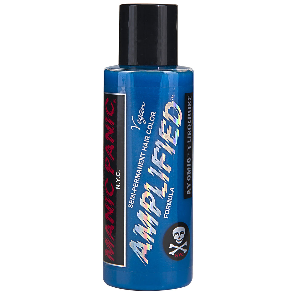 MANIC PANIC Atomic Turquoise bottle front showing vibrant color payoff.