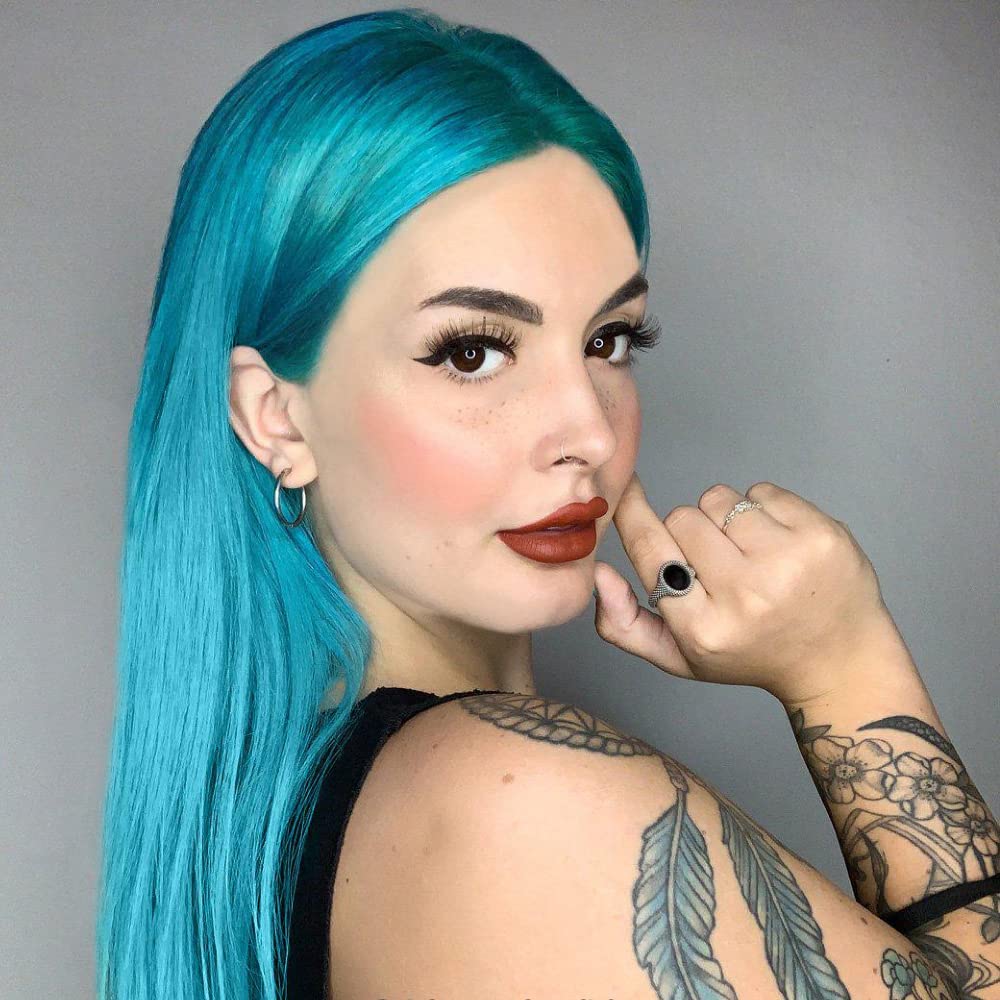 MANIC PANIC Atomic Turquoise color swirl highlighting customizable shade options.