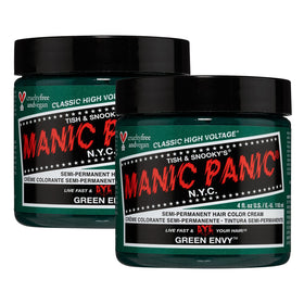 MANIC PANIC Classic Green Envy bottle pour shows vibrant emerald green color for bold DIY styling