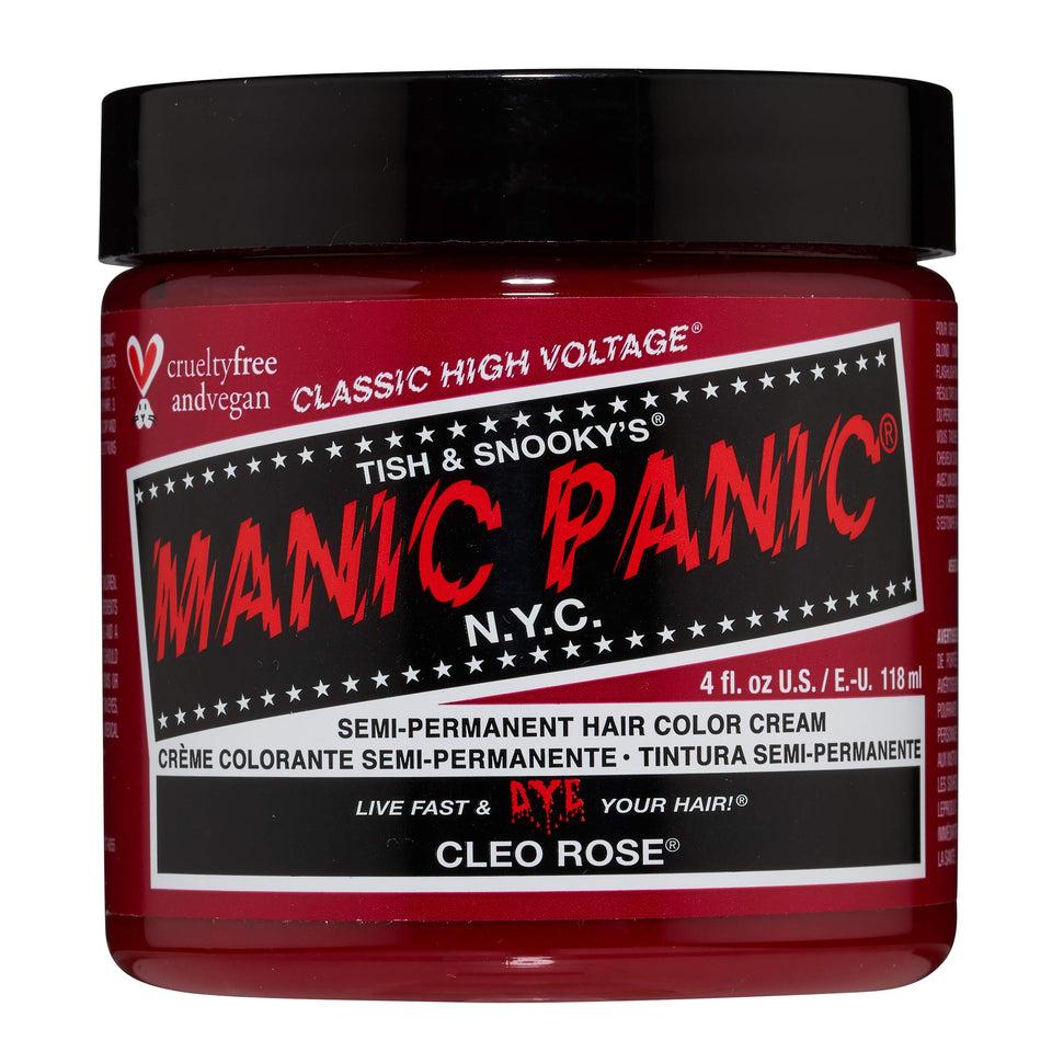 MANIC PANIC Cleo Rose bottle with vibrant warm magenta pigment for bold color