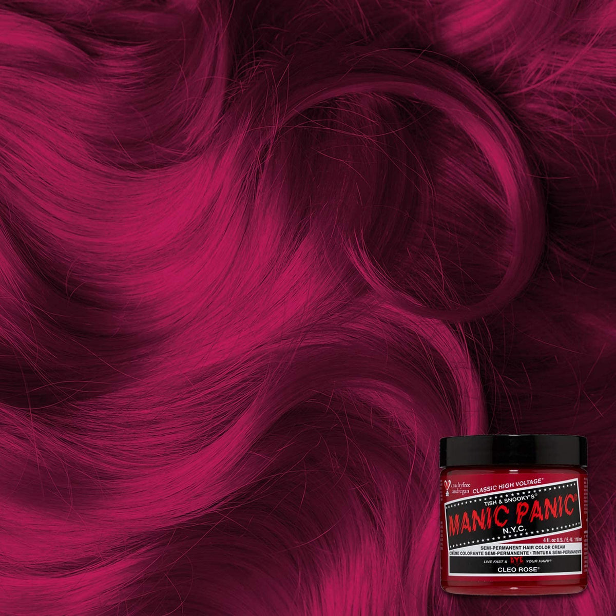 MANIC PANIC Cleo Rose on pre-lightened hair delivers intense pigment uptake