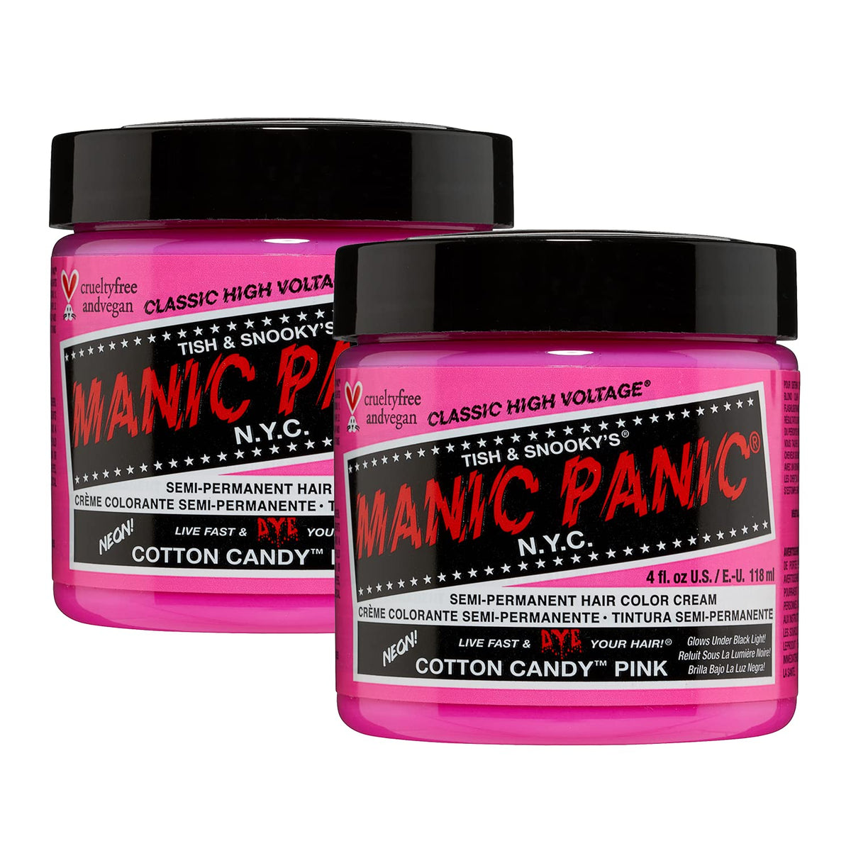MANIC PANIC cotton candy pink dye tub ready for vibrant color transformation