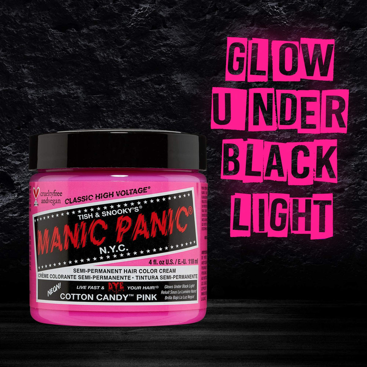 MANIC PANIC cotton candy pink on pre-lightened hair for best results