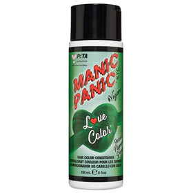 MANIC PANIC Deep Forest Green conditioner bottle closeup for vibrant color refresh.