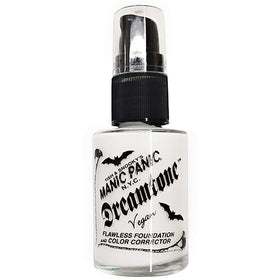 MANIC PANIC Dreamtone White Foundation bottle close-up showing creamy formula for a flawless base