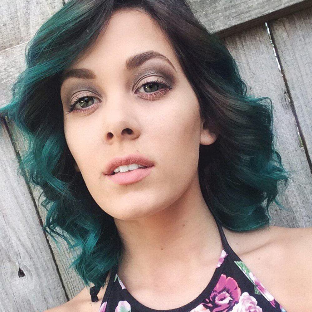 Manic Panic Enchanted Forest dyed hair in deep teal-green shade