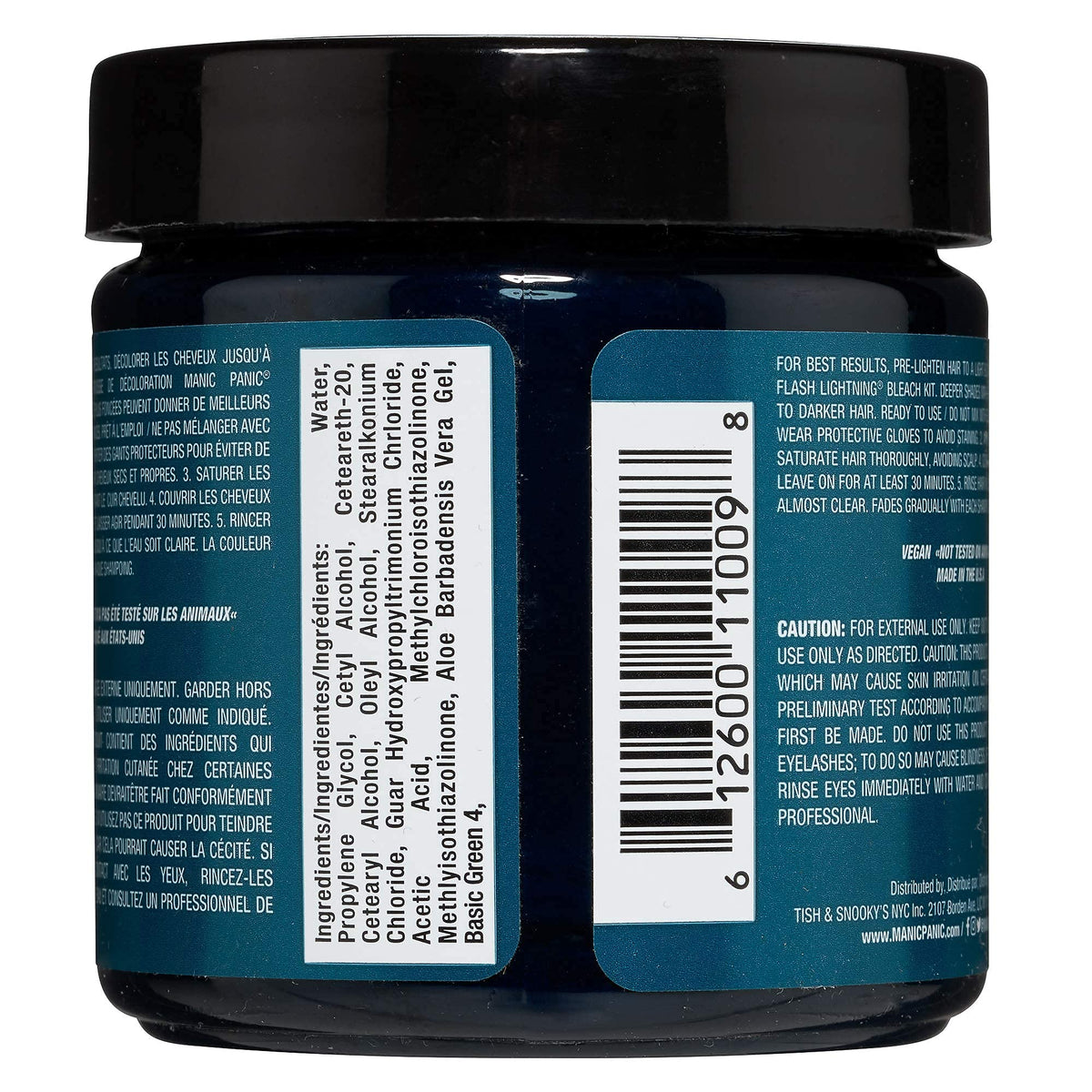 Manic Panic Enchanted Forest swatches with blue undertones for vibrant hue