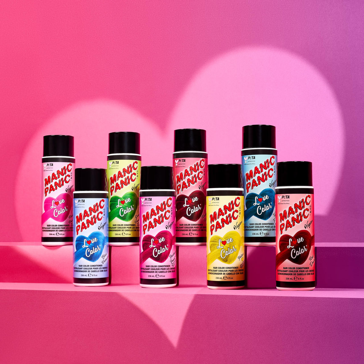 Packaging display of MANIC PANIC Fuschia Fever for quick color refresh