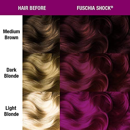 MANIC PANIC Fuschia Shock hair application demonstrates easy, even coverage