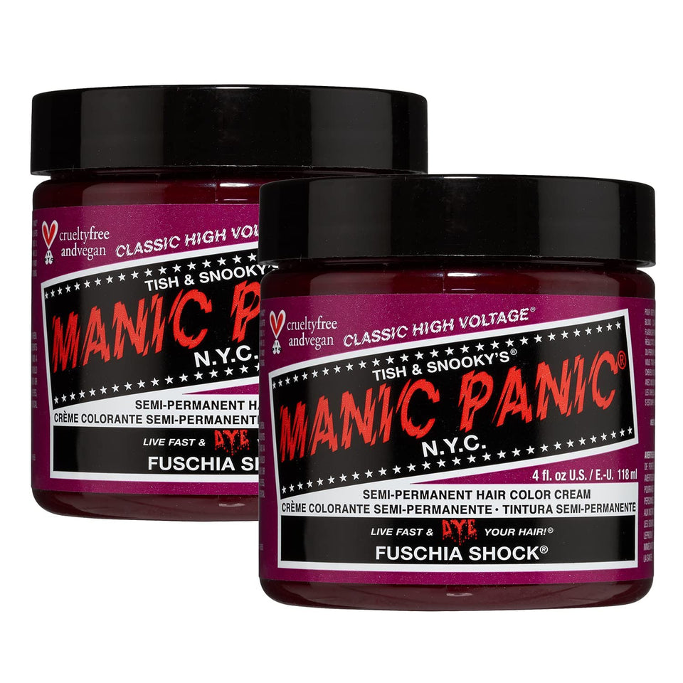 MANIC PANIC Fuschia Shock jar open showing vibrant color for DIY dye projects