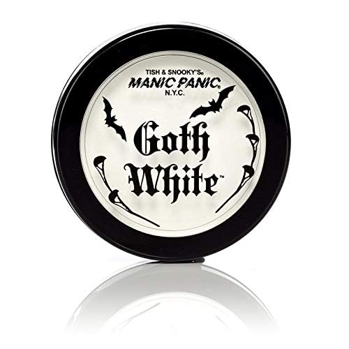 MANIC PANIC Goth White Foundation application swatch delivers velvety, powdery finish.