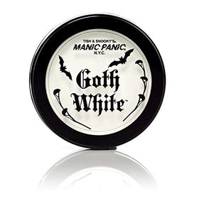 MANIC PANIC Goth White Foundation application swatch delivers velvety, powdery finish.