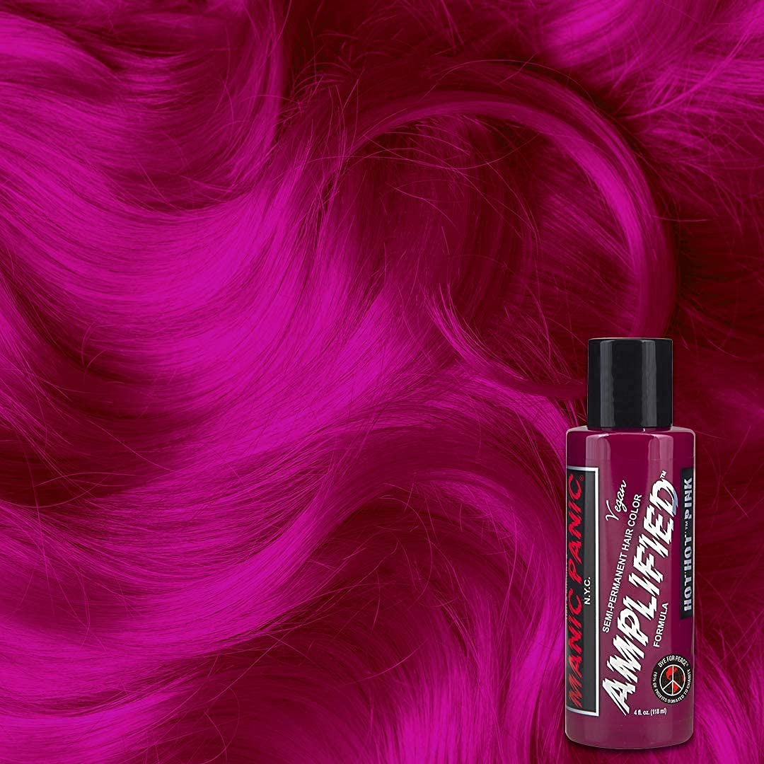 Applying MANIC PANIC Hot Hot Pink Amplified hair dye at home