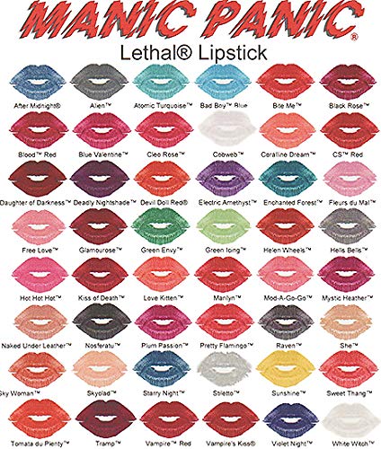 MANIC PANIC Nosferatu Lethal Lipstick nourishes lips with antioxidants while delivering long-lasting color.
