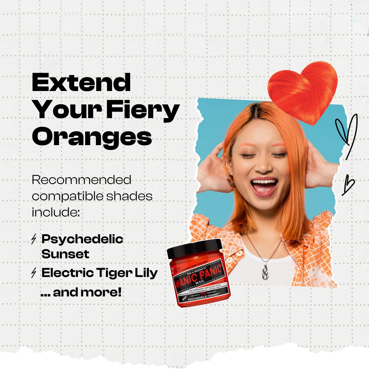 MANIC PANIC Orange Crush application on damp hair for even color boost