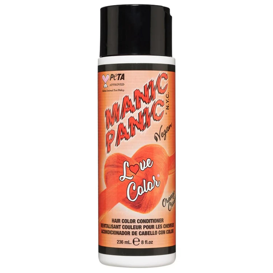 MANIC PANIC Orange Crush bottle front shows vibrant color conditioner for refreshed color
