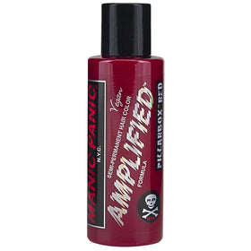 MANIC PANIC Pillarbox Red packaging demonstrates bold, true red color