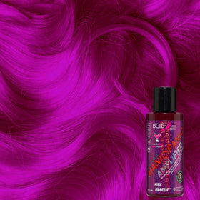 Manic Panic Pink Warrior neon glow viewed under black light adds party-ready shine.