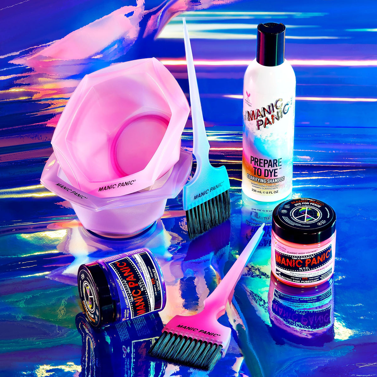 MANIC PANIC Prepare to Dye color absorption close-up for better dye uptake