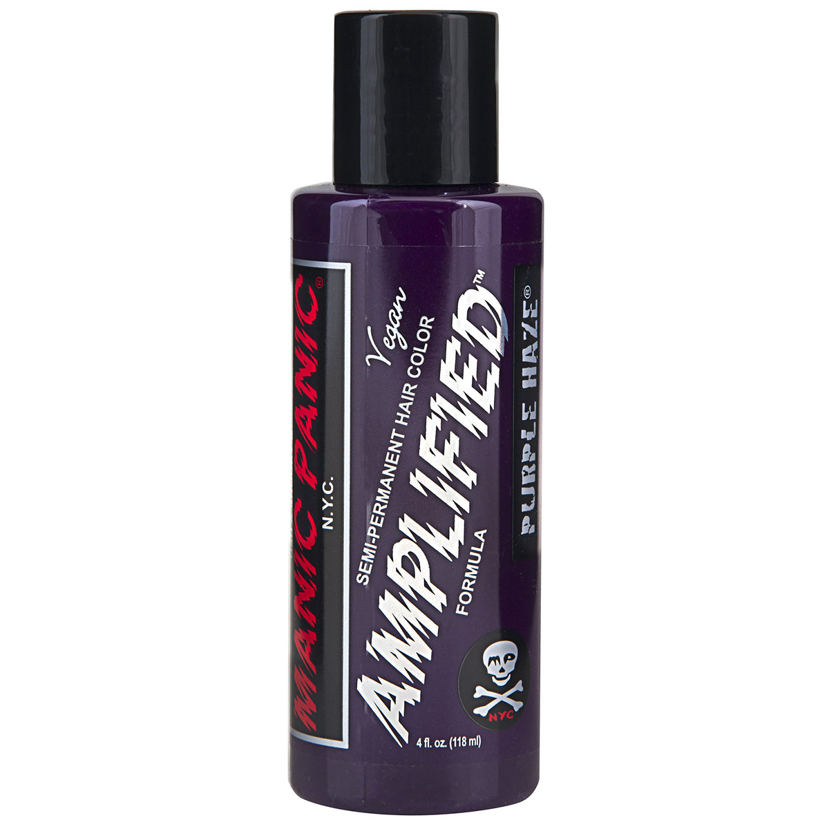 MANIC PANIC Purple Haze bottle pour delivers a rich dark purple for bold looks.