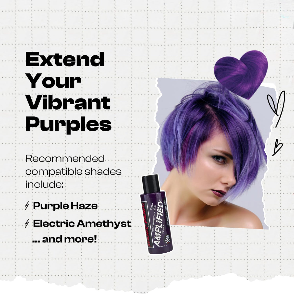Close-up of Manic Panic Purple Rose texture with quinoa and shea butter