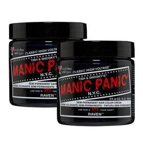 MANIC PANIC Raven bottle close-up showing deep cool black shade for bold color