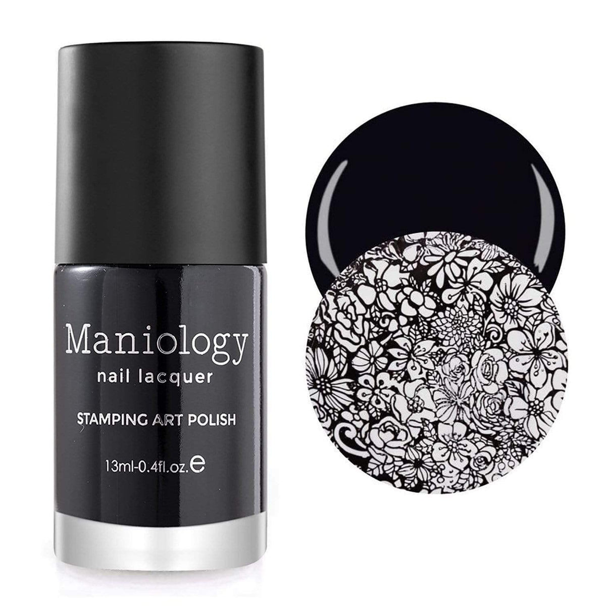 Maniology opaque full-coverage stamping renders clean, flawless nail designs