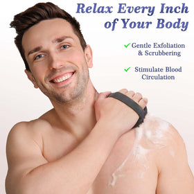Manmihealth adhesive hook keeps brushes organized and within reach.
