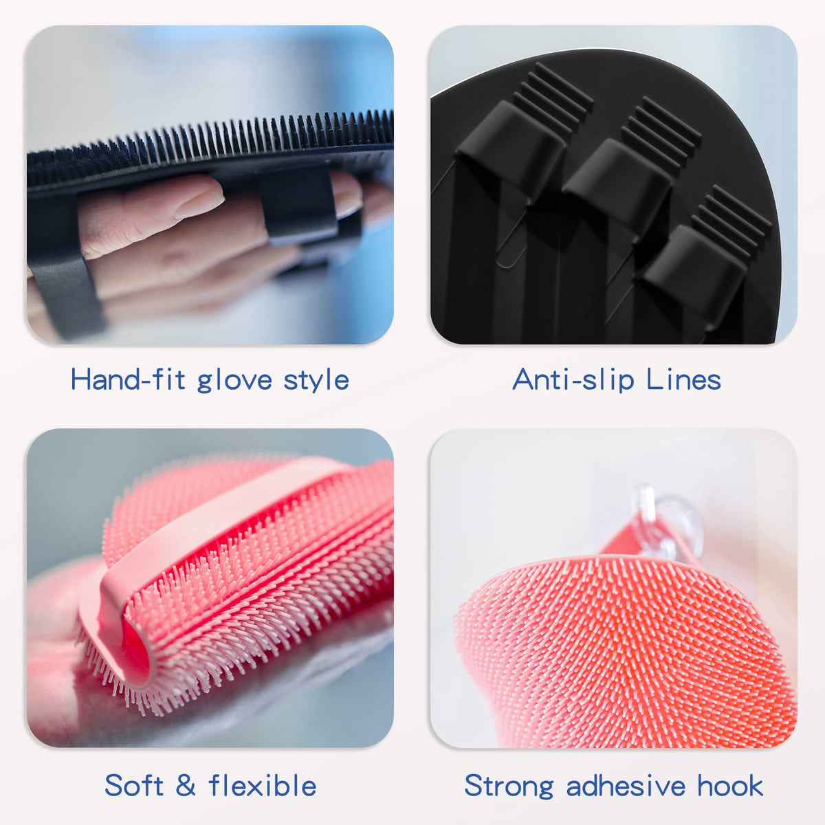 Manmihealth body brush exfoliating side cleanses and polishes skin effectively.